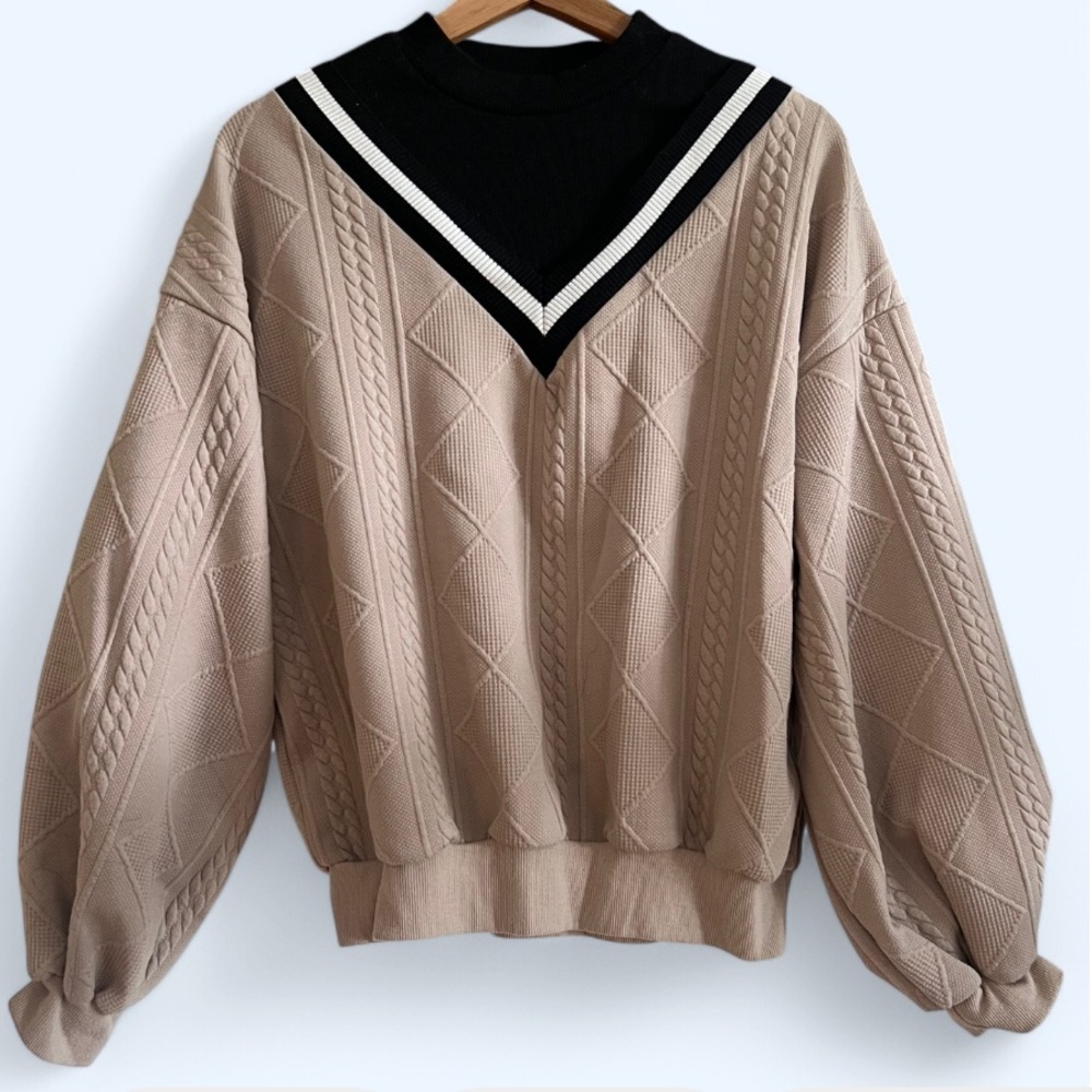 Lutique Pink And Black Sweater